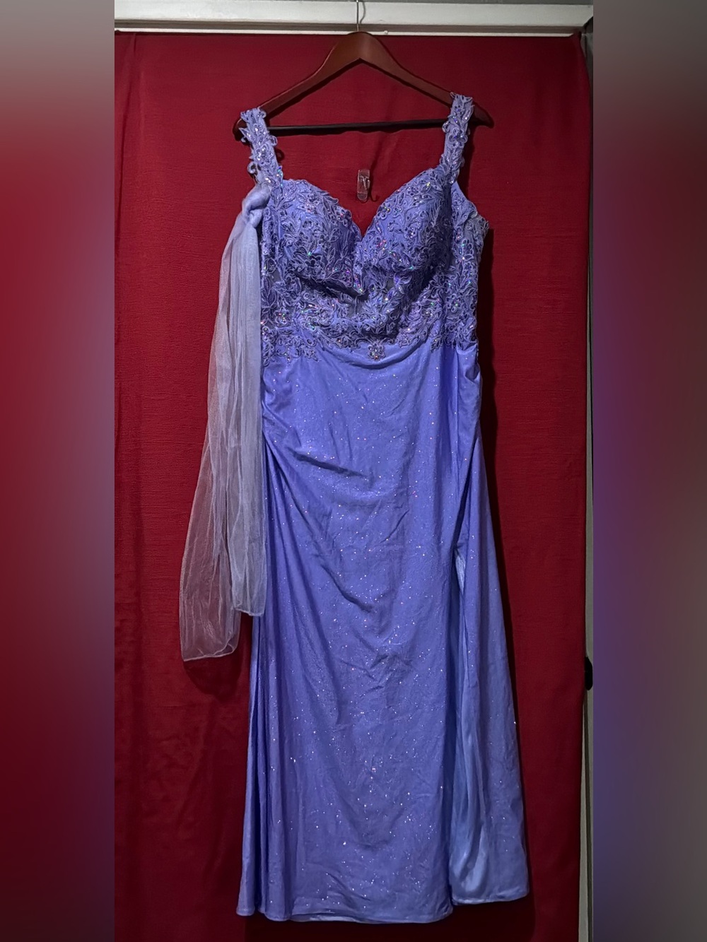Lavender Embellished Prom Dress with Beaded Bodice - Women Dresses